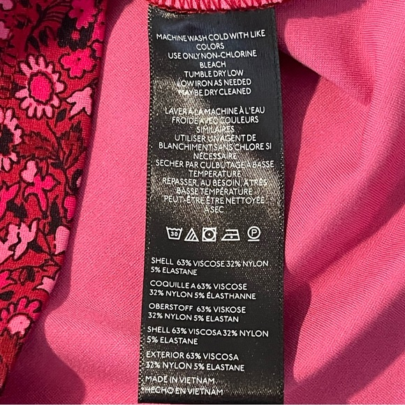 Anthropologie Women’s Maeve Red Black-SZ M-Babydoll Short Puffed Sleeves Top - Picture 10 of 10